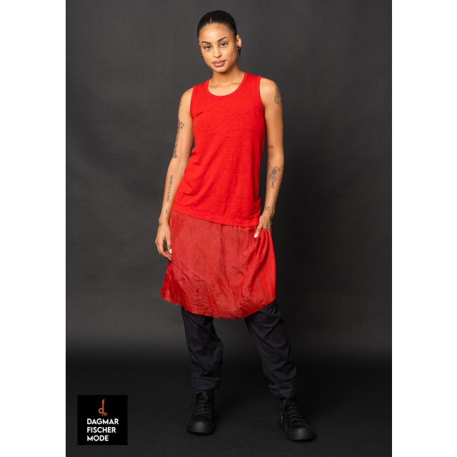 Langes Top mit Seideneinsatz von RUNDHOLZ in rose