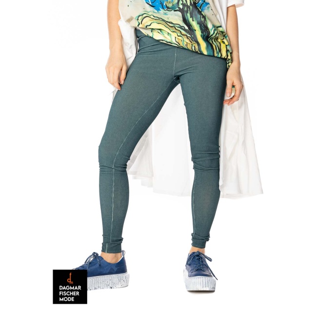 Elastic leggings by RUNDHOLZ in black & tulip cloud