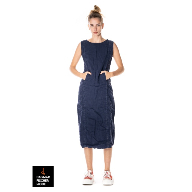 Slim linen dress by RUNDHOLZ in seasonal colors