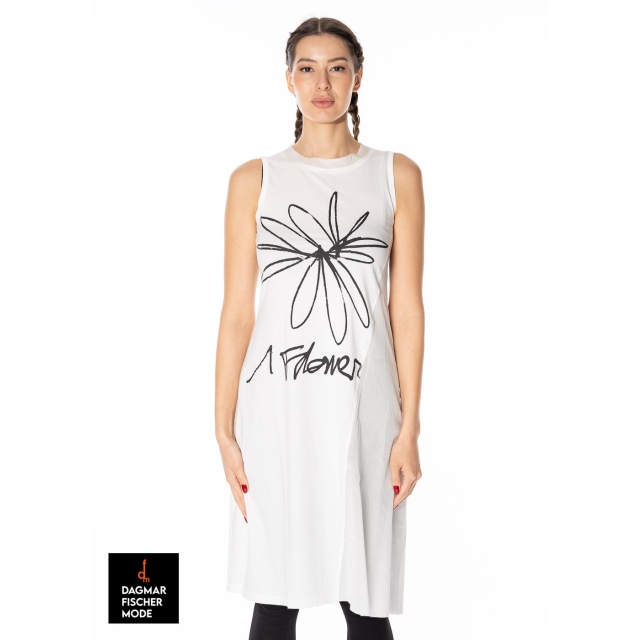 Schmales Kleid mit Flockprint von RUNDHOLZ DIP in charcoal 70% flock cloud & white print