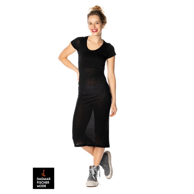 Viscose dress by RUNDHOLZ DIP in black & charcoal cloud