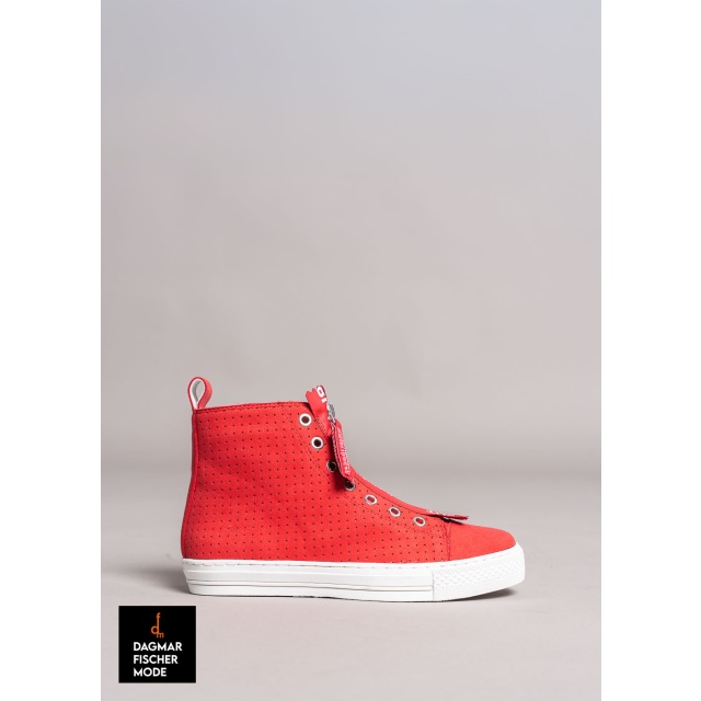 Hohe Sneaker mit Reißverschluss von RUNDHOLZ BLACK LABEL in chili