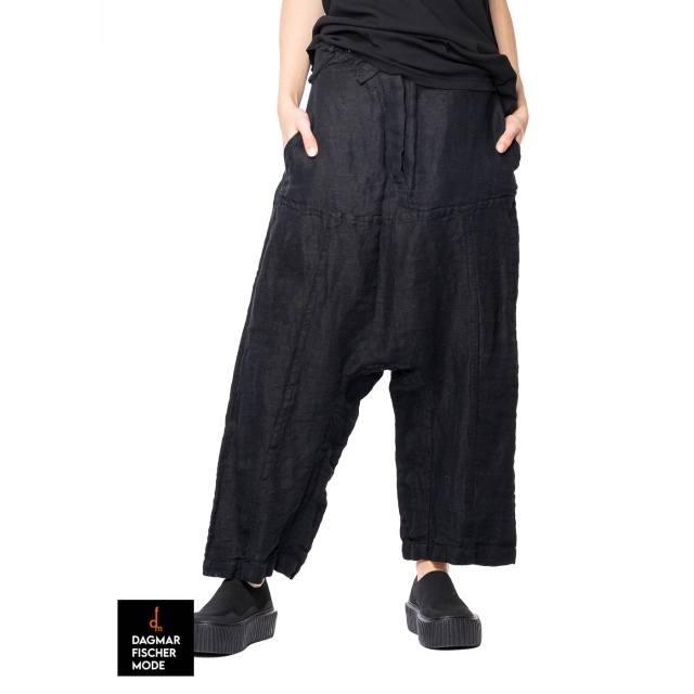 Tiefschritt Leinenhose von RUNDHOLZ in black