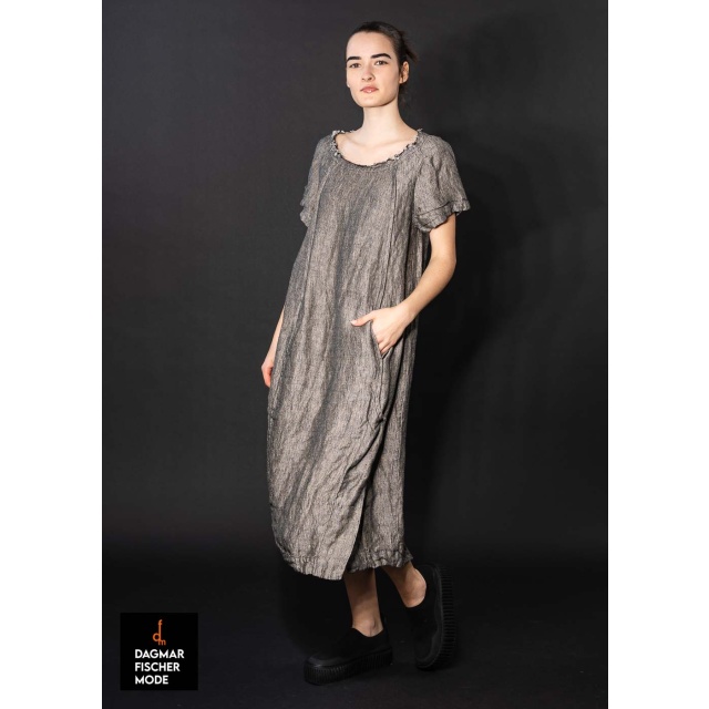 Legeres Leinen-Midikleid von RUNDHOLZ in black-dust