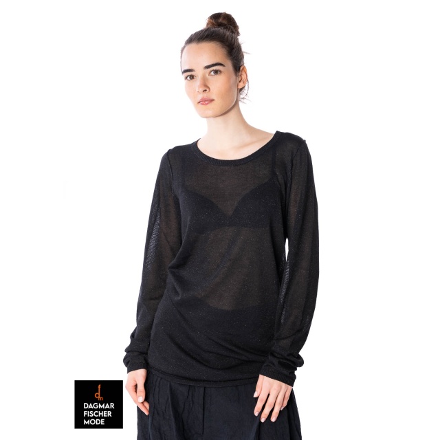 Langgeschnittenes T-Shirt von RUNDHOLZ in black sparkle