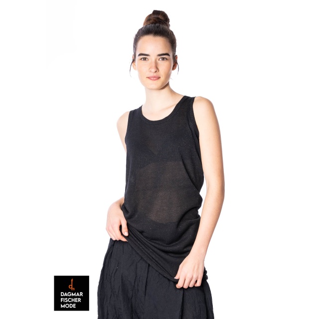 Langes Stricktop von RUNDHOLZ in black sparkle