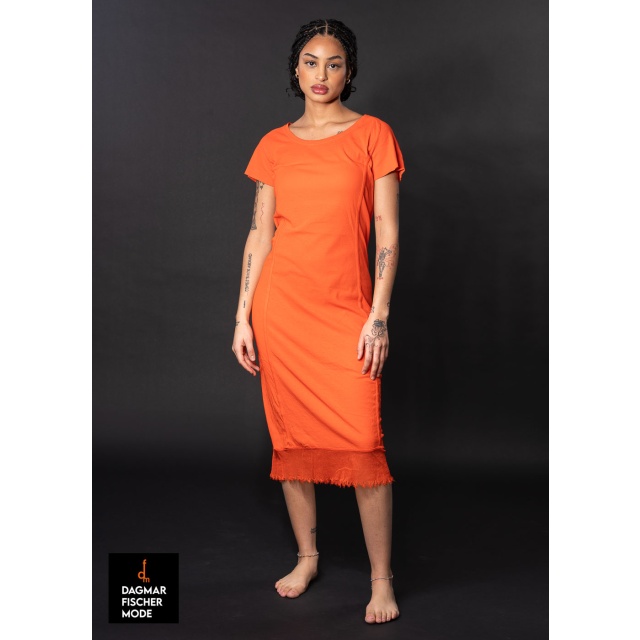 Schmales Basic Kleid von RUNDHOLZ DIP in mandarine & royal