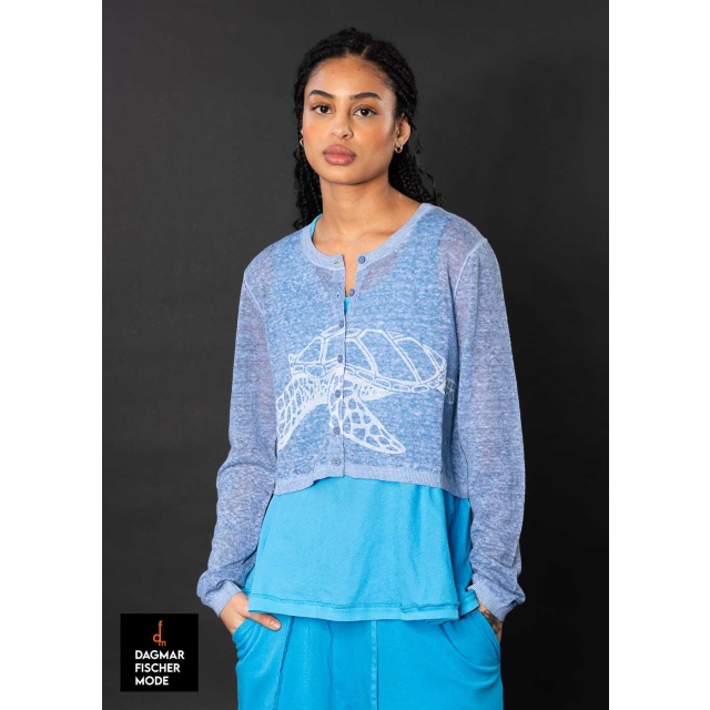 Dünner, kurzer Cardigan von RUNDHOLZ BLACK LABEL in navy cloud print