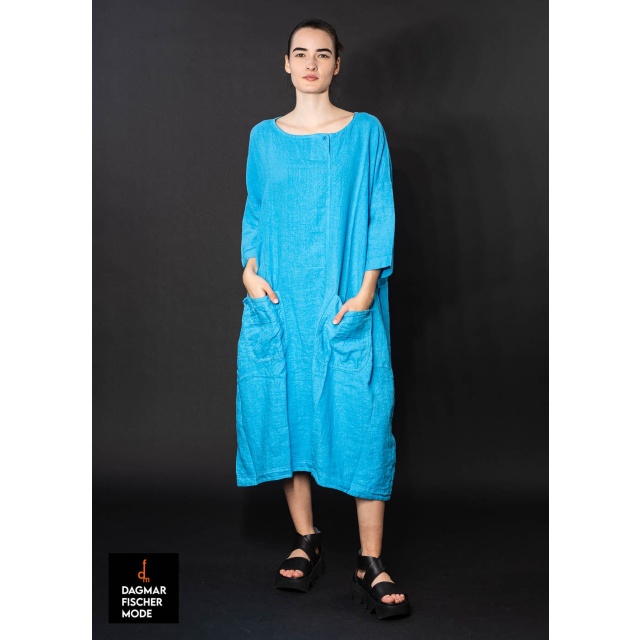 Legeres Oversize Leinenkleid von RUNDHOLZ BLACK LABEL in grey, navy & malibu