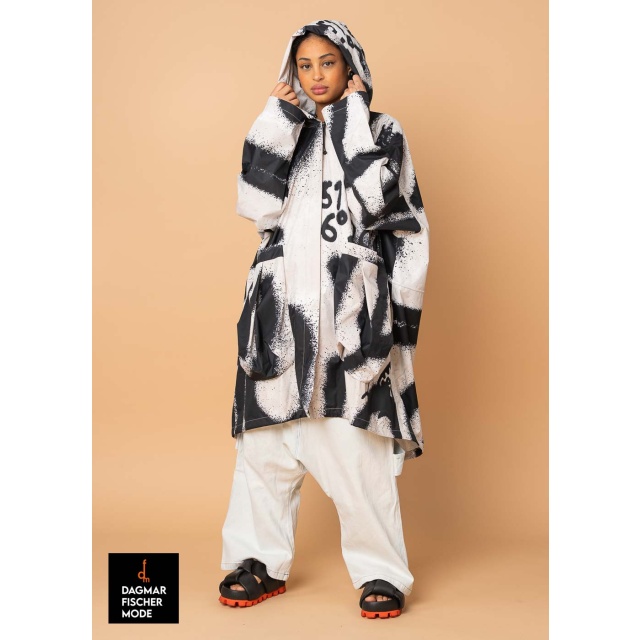 Rainproof oversized coat by RUNDHOLZ in prints of the season