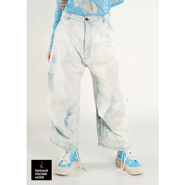 Jeans with wide leg by RUNDHOLZ in indigo faded