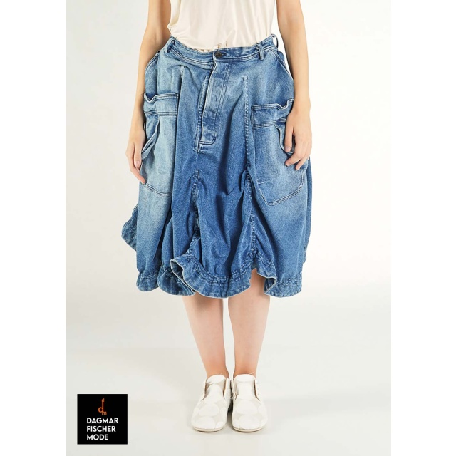 Denim skirt by RUNDHOLZ in indigo faded
