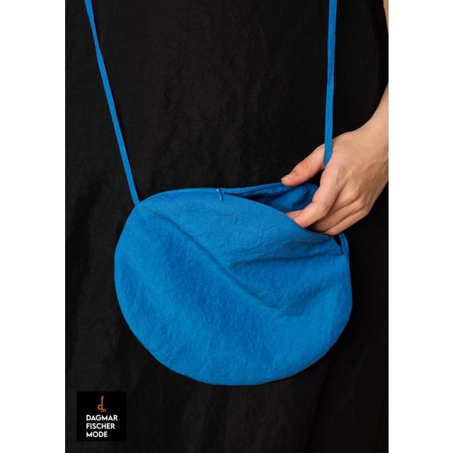 Small shoulder bag by RUNDHOLZ in black, elctric & ketchup