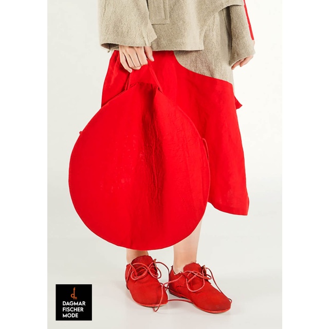 Kreisförmige Handtasche von RUNDHOLZ in black, elctric & ketchup