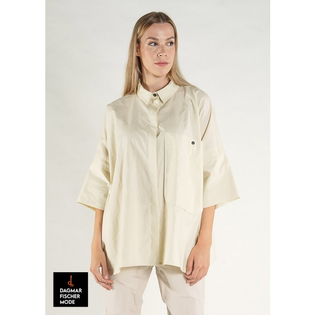 Gerade Oversize Bluse von RUNDHOLZ in black, marshmallow & paper