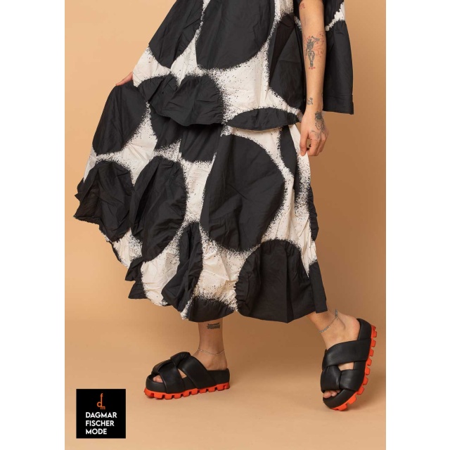 Summer skirt with dots by RUNDHOLZ in black print & electric print
