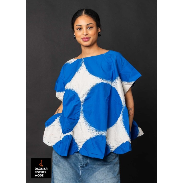 Shirt with dots by RUNDHOLZ in black print & electric print