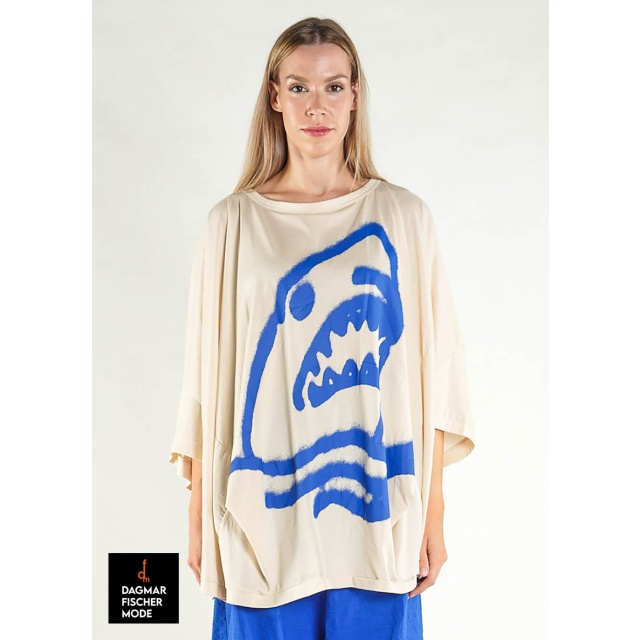 Oversize Shirt von RUNDHOLZ in black print & marshmallow print