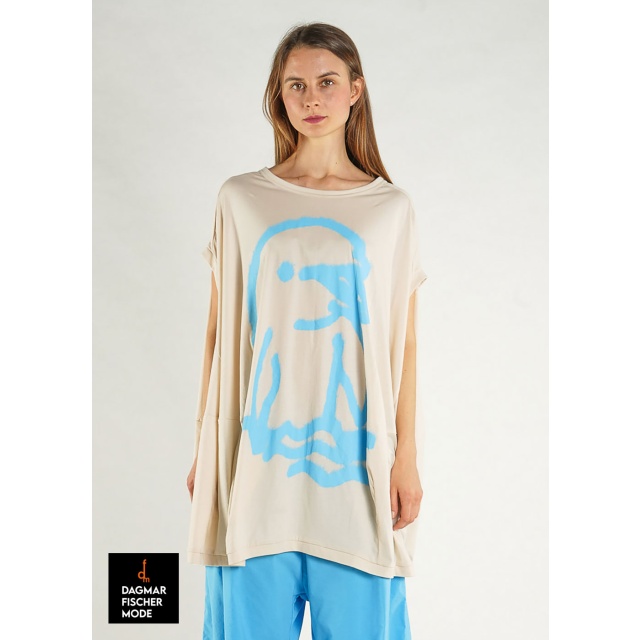 Weite Tunika von RUNDHOLZ in black print & marshmallow print