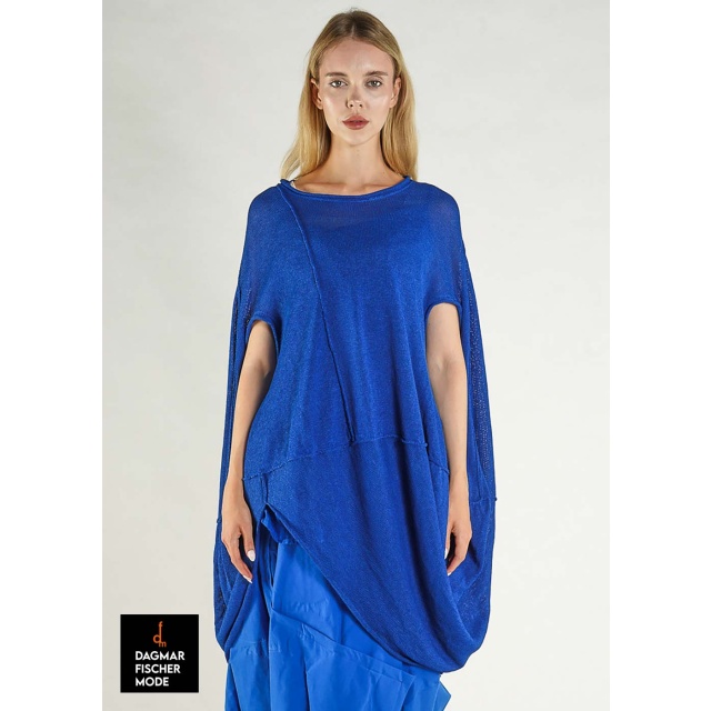 Tunika aus leichtem Strick von RUNDHOLZ in black, electric cloud & ice cloud