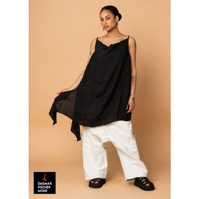 Edle Cupro-Tunika von RUNDHOLZ in black & electric cloud