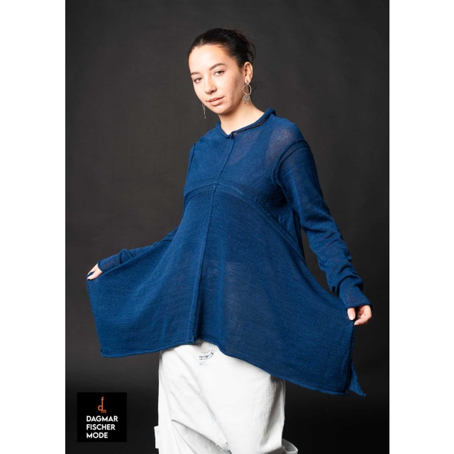 Linen-cotton sweater by RUNDHOLZ in black & navy