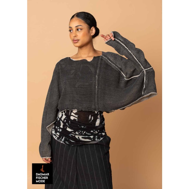 Very wide linen-cotton sweater by RUNDHOLZ in with color gradient