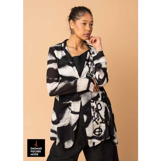 Viscose jacket by RUNDHOLZ in black print