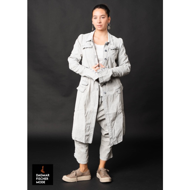 Fitted coat by RUNDHOLZ DIP in seafoam fog & black fog