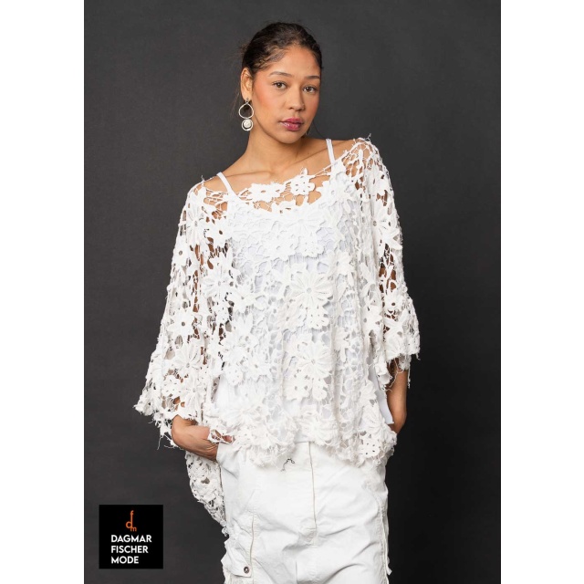 Onesize shirt made of lace in a destroyed look by RUNDHOLZ DIP in sky fog & seafoam fog