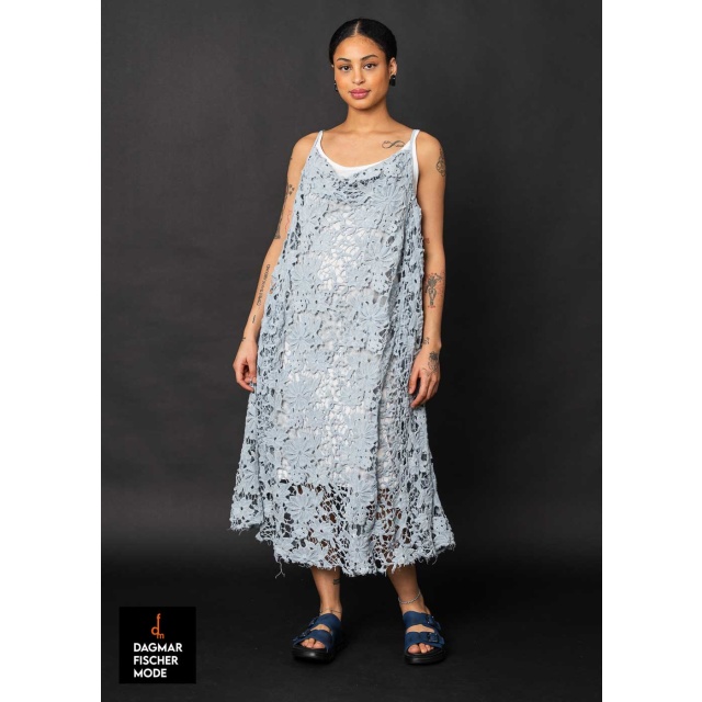 Lace dress in a destroyed look by RUNDHOLZ DIP in sky fog & seafoam fog