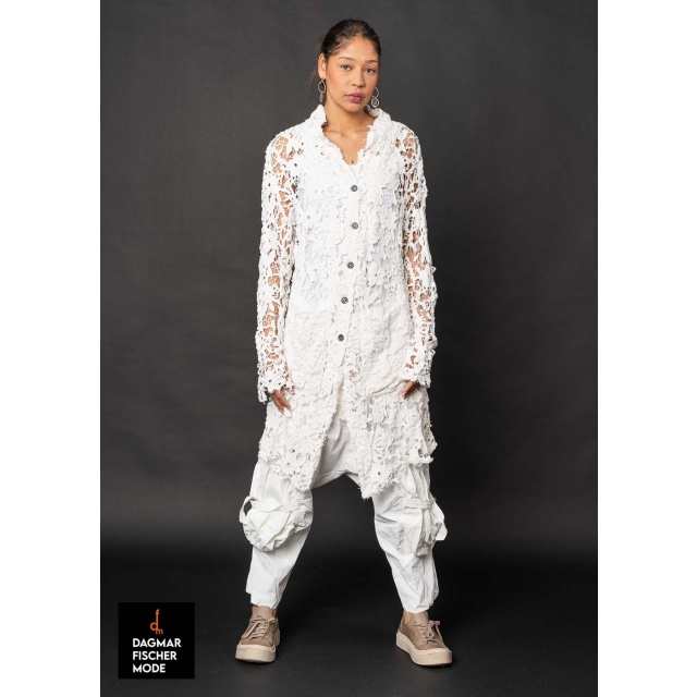 Extravagant summer coat by RUNDHOLZ DIP in sky fog & seafoam fog