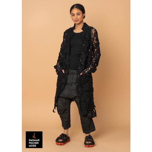 Extravagant summer coat by RUNDHOLZ DIP in black gloss