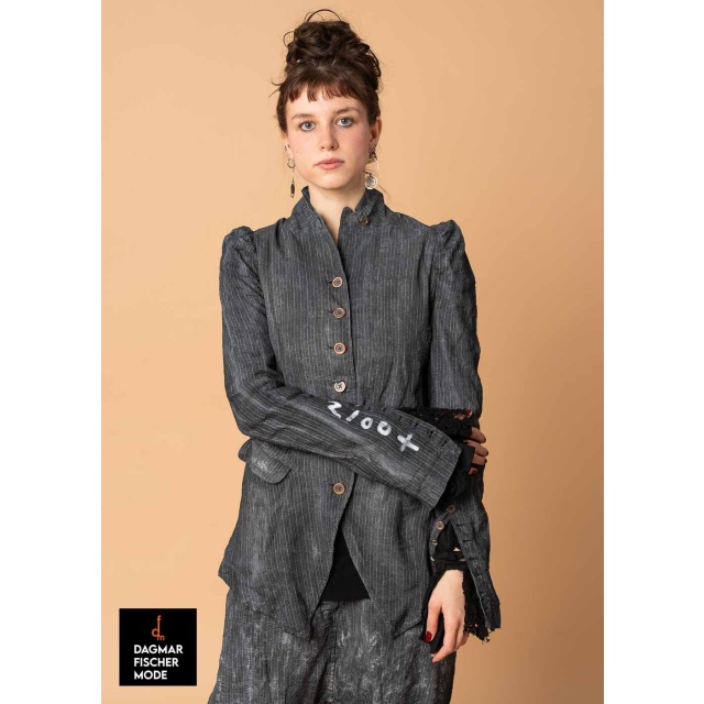 Jacket in pinstripe design by RUNDHOLZ DIP in black fog