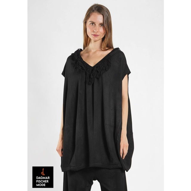Oversize tunic by RUNDHOLZ DIP in black gloss