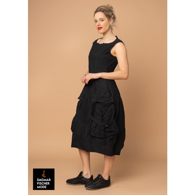 High-stretch fitted dress by RUNDHOLZ DIP in black gloss