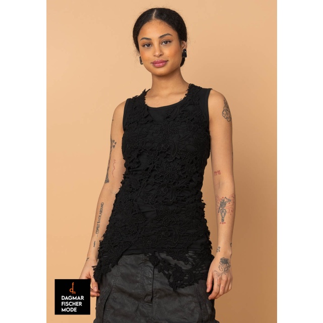 Top with lace trim by RUNDHOLZ DIP in black gloss