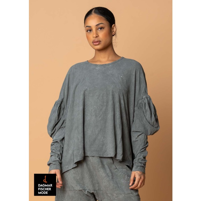 Long-sleeved oversized shirt by RUNDHOLZ DIP in seaweed fog