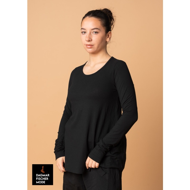 Tailored long-sleeved shirt by RUNDHOLZ DIP in black gloss