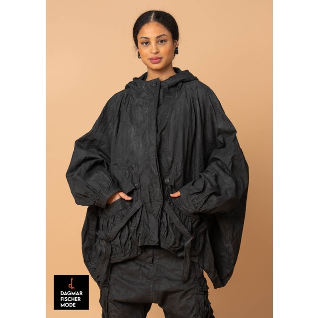 Onesize hooded jacket by RUNDHOLZ DIP in black gloss