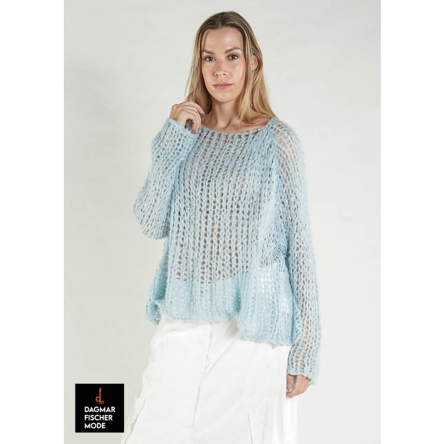 Seidenstrickpulli von RUNDHOLZ DIP in black & sky