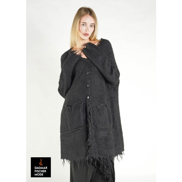 Edler Seidenstrickmantel von RUNDHOLZ DIP in black