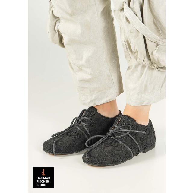 Flat lace-up shoes by RUNDHOLZ DIP in black & seafoam