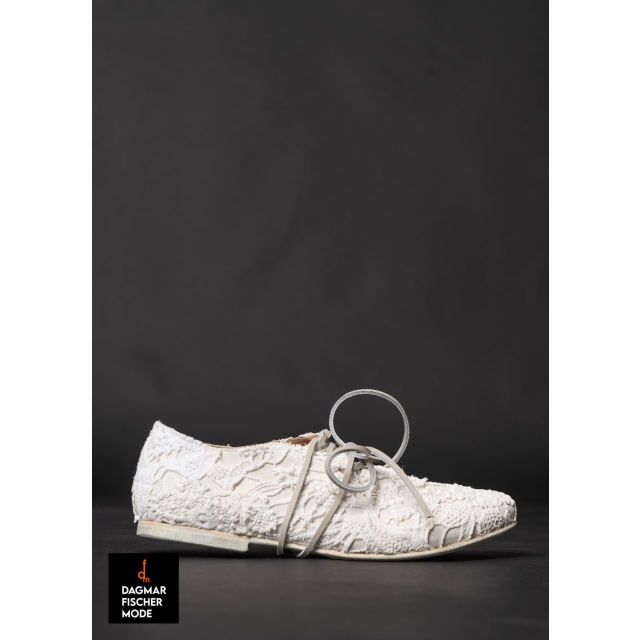 Flat lace-up shoes by RUNDHOLZ DIP in black & seafoam