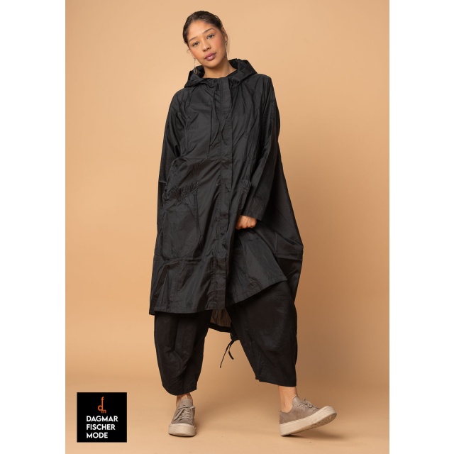 Water-repellent oversize raincoat by RUNDHOLZ BLACK LABEL in black