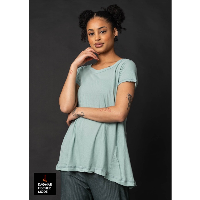 Legeres T-Shirt von RUNDHOLZ BLACK LABEL in black, tree, mint & lime