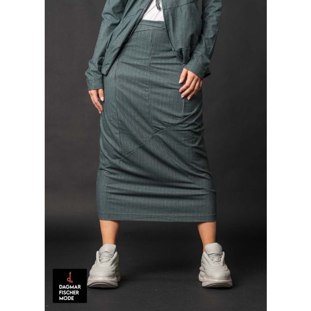 Pinstripe pencil skirt by RUNDHOLZ BLACK LABEL in black stripe & tree stripe