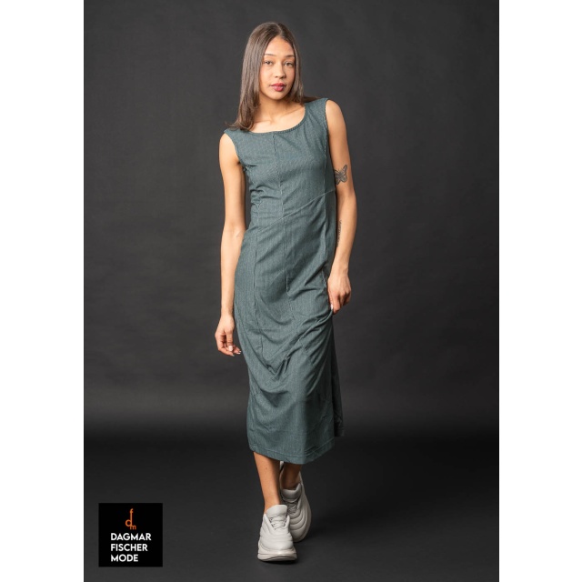 Narrow pinstripe maxi dress by RUNDHOLZ BLACK LABEL in black stripe & tree stripe