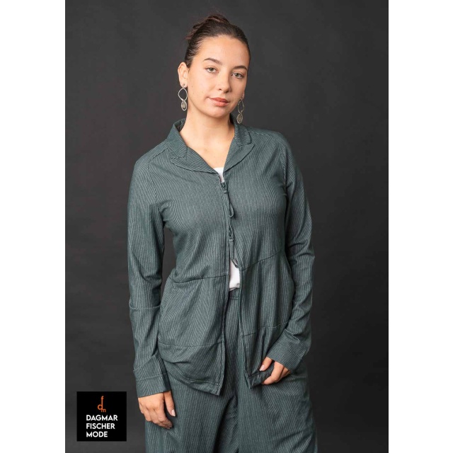 Taillierte Nadelstreifenjacke von RUNDHOLZ BLACK LABEL in black stripe & tree stripe