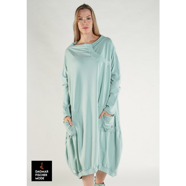 Oversize maxi dress by RUNDHOLZ BLACK LABEL in black, grass & salina